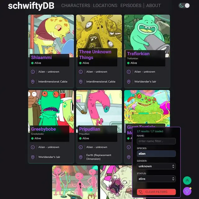 screenshot image of SchwiftyDB