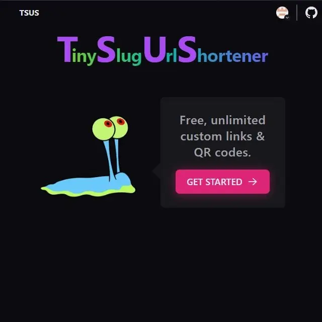 screenshot image of Tiny Slug Url Shortener